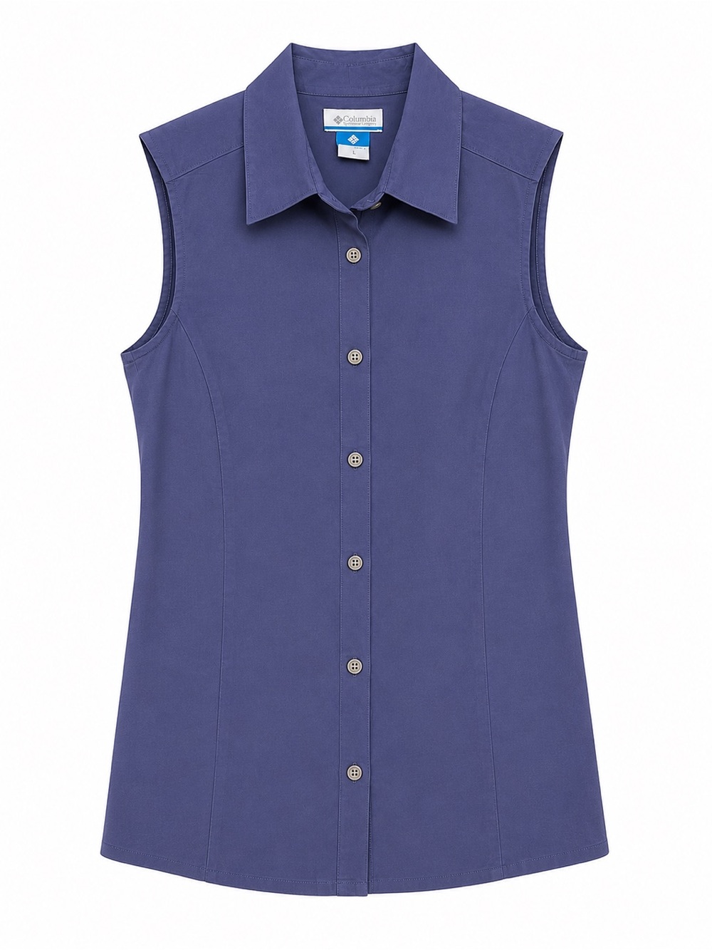 Columbia Women's Sleeveless Button-Down Top in Purple Sporty Favorites